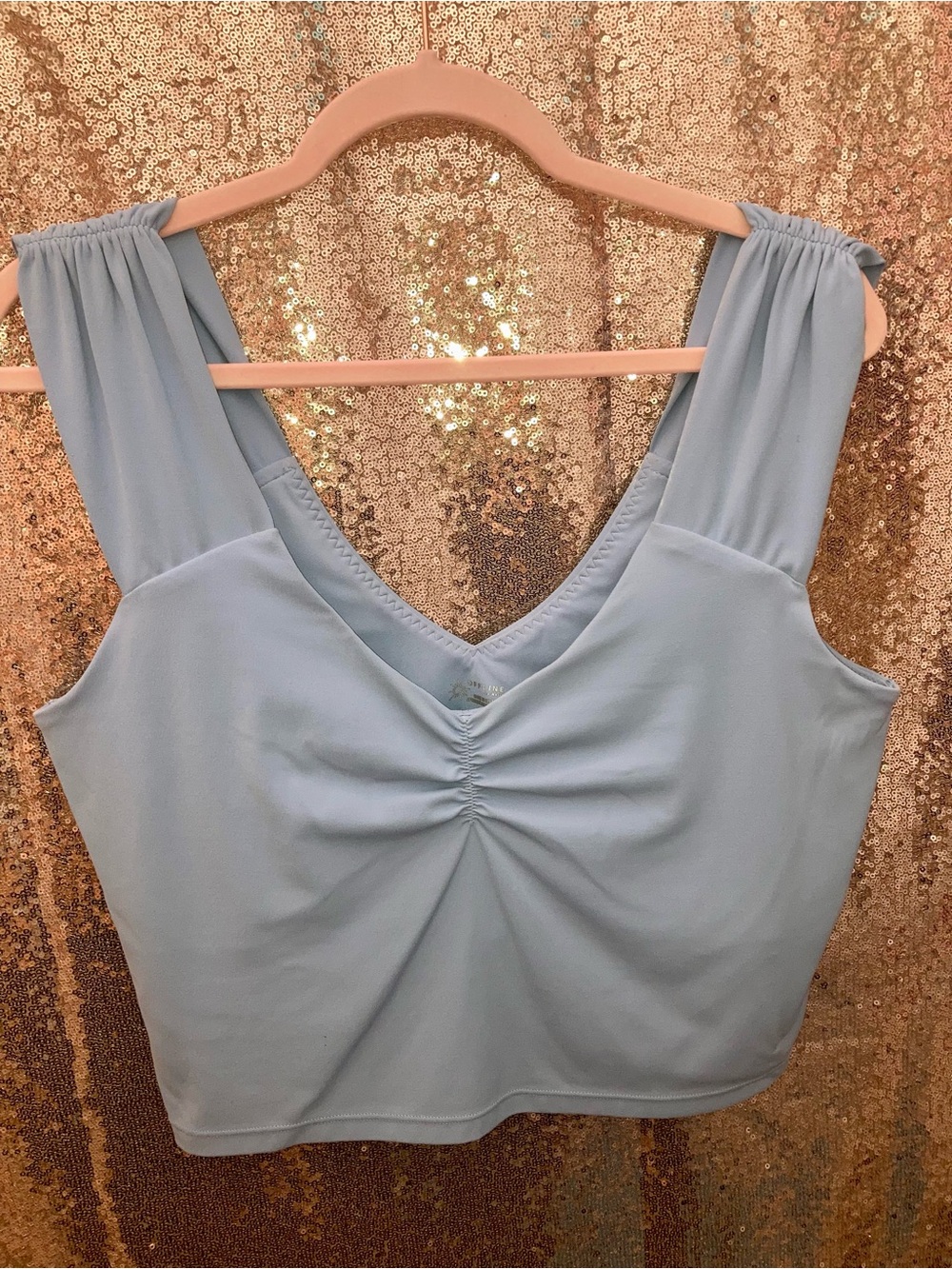 aerie Powder Blue V-Neck Ruched Tank